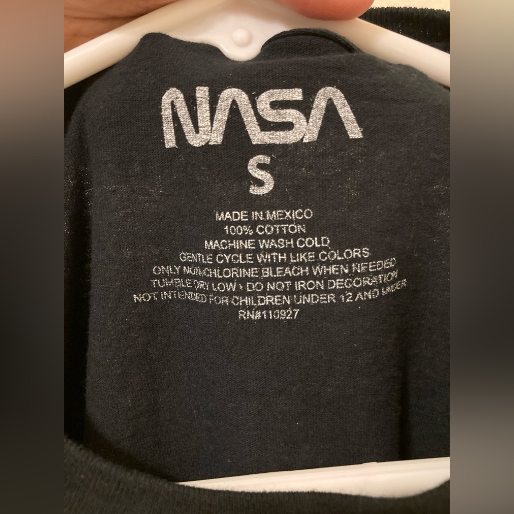 NASA Christmas Graphic T-Shirt Ladies Fit Black Holiday Space Tee Size S - Picture 2 of 5